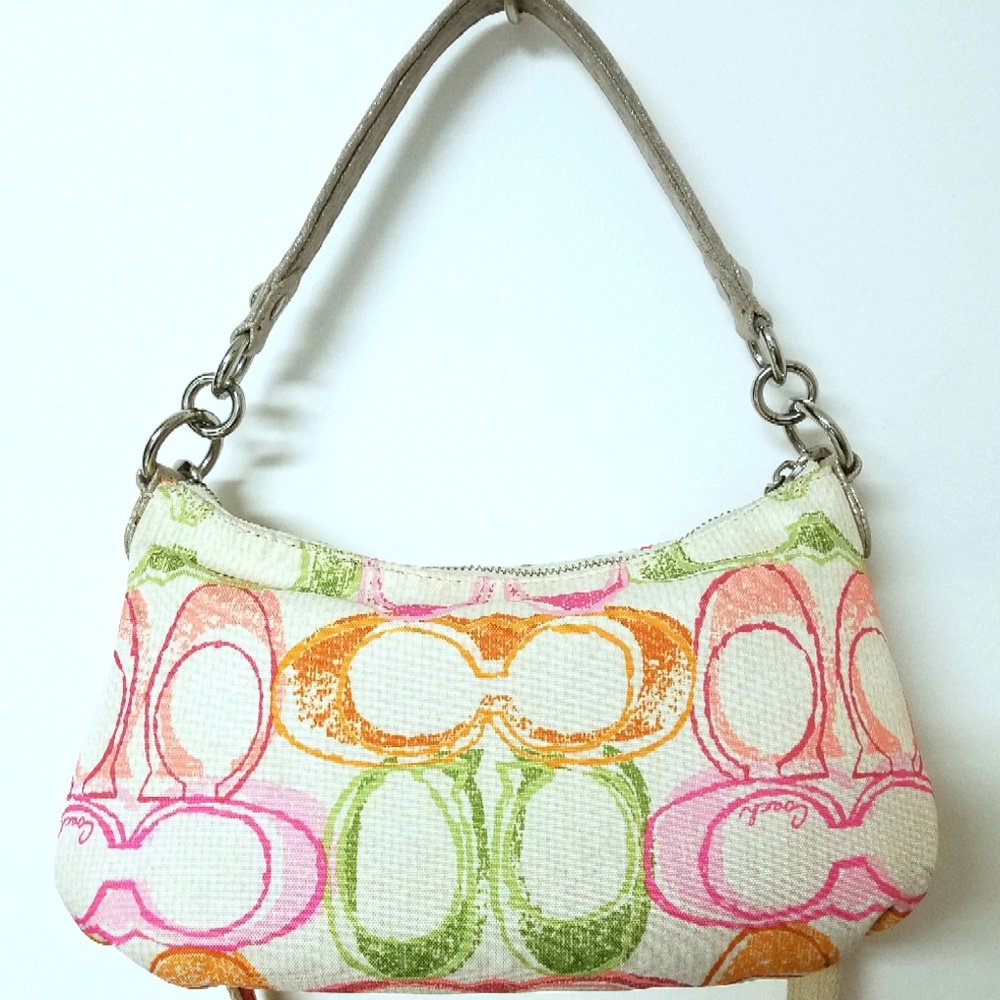 COACH Poppy Multi-Color Jacquard Satchel - Picture 2 of 8